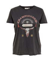 ONLY Curves Championship Skull Logo T-Shirt